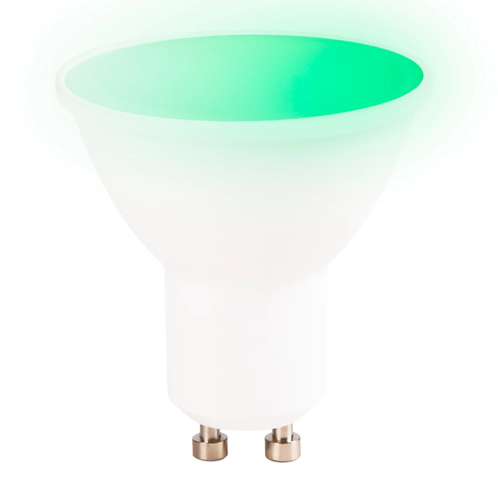 Светодиодная лампа MR16 с голосовым управлением и RGB подсветкой Лампа Smart LED MR16 5W+RGB 3000K-6400K 220-240V - Viokon.com