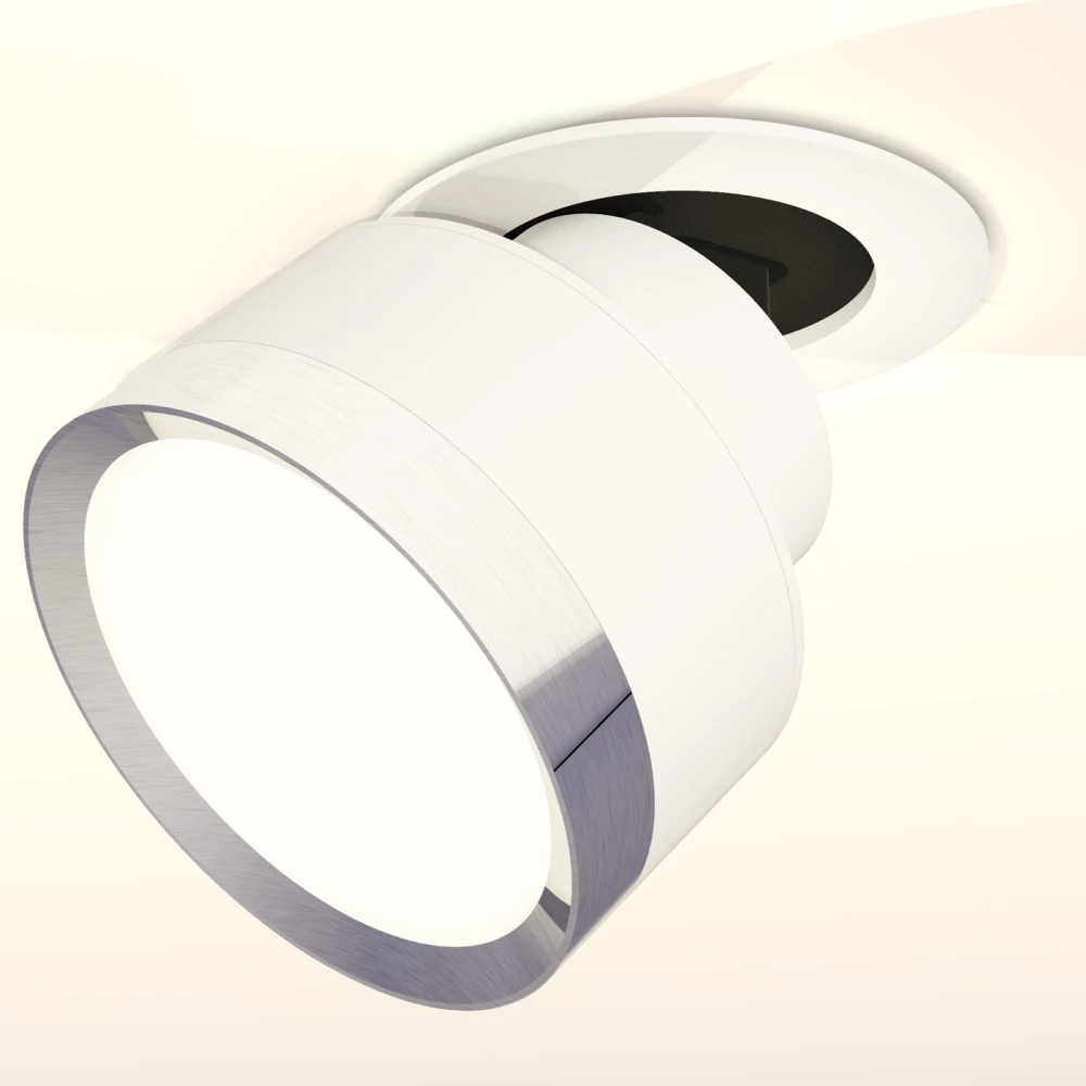 Комплект встраиваемого поворотного светильника XM8101502 SWH/PSL белый песок/серебро полированное GX53 (A2241, A2105, C8101, N8118) - Viokon.com