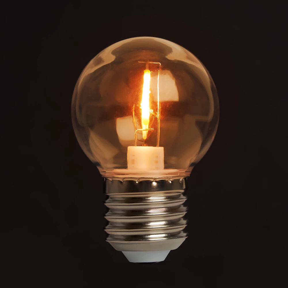 Лампа светодиодная Feron LB-383 Шарик прозрачный E27 2W 230V оранжевый (48932) - Viokon.com